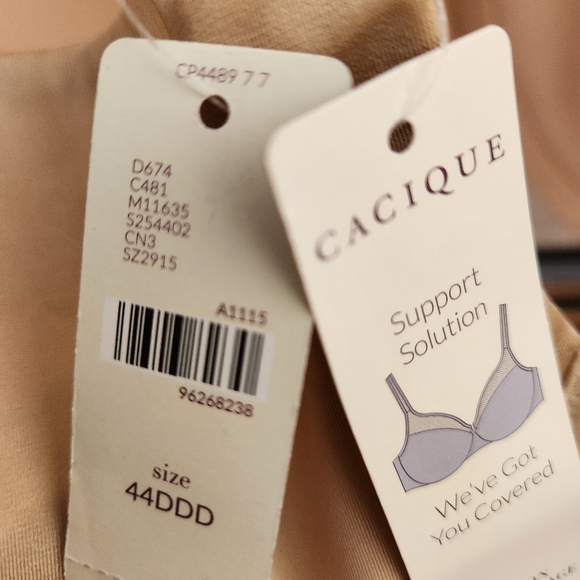 Cacique Illusion Full Coverage Support Solution Sheer Micro-mesh 44DDD - Picture 7 of 11